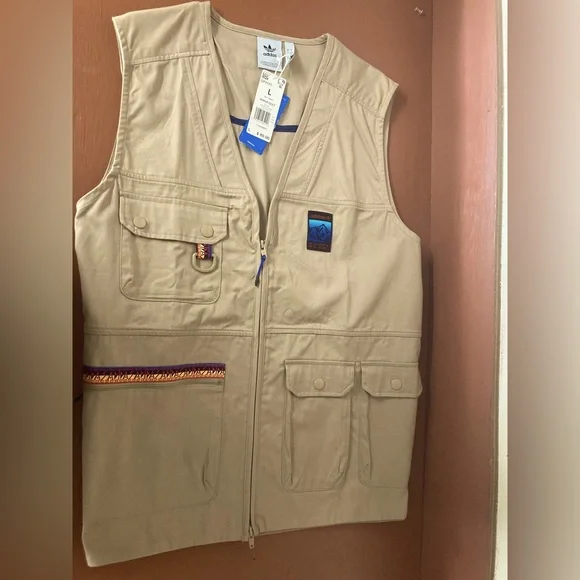 Khaki Vest Adiplore Gilet Adidas Jackets Coats Adidas Khaki Tan